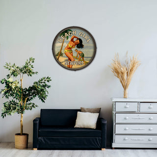 Beach Girl - Barrel End Wall Art Barrel End Wall Art Meissenburg Designs
