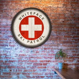 Vintage Ski Patrol Sign - Barrel End Wall Art Barrel End Wall Art Meissenburg Designs
