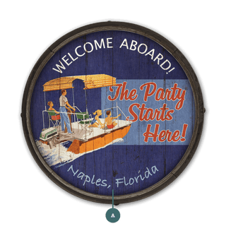 Welcome Aboard: Location Only - Barrel End Wall Art Barrel End Wall Art Meissenburg Designs