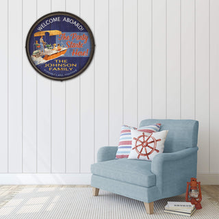 Welcome Aboard: Personalized - Barrel End Wall Art Barrel End Wall Art Meissenburg Designs