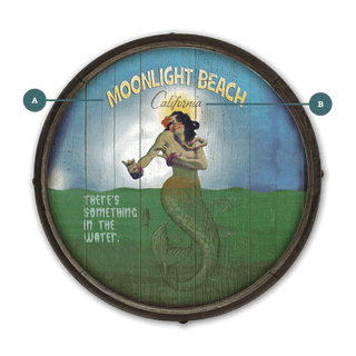 Mermaid Mystique at Moonlight (G) - Barrel End Wall Art Barrel End Wall Art Meissenburg Designs