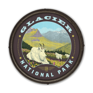 Glacier National Park: Mountain Goat - Barrel End Wall Art Barrel End Wall Art Anderson Design Group