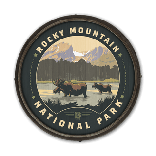 Rocky Mountain National Park: Marshland Moose - Barrel End Wall Art Barrel End Wall Art Anderson Design Group