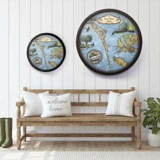 Anna Maria Island, Florida: Illustrated Map - Barrel End Wall Art Barrel End Wall Art Lisa Middleton