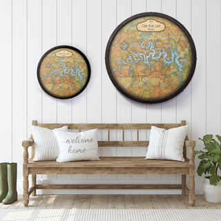 Table Rock Lake, Missouri: Illustrated Map - Barrel End Wall Art Barrel End Wall Art Lisa Middleton
