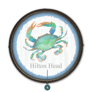 Crab Watercolor - Barrel End Wall Art Barrel End Wall Art Joanne Murphy