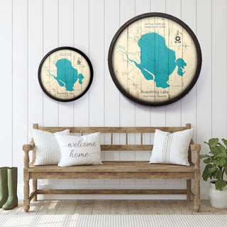 Bowstring Lake, Minnesota on a Barrel End Barrel End Wall Art Lake Art