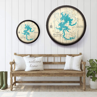 Lake Blue Ridge, Georgia on a Barrel End Barrel End Wall Art Lake Art