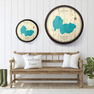 Beaver Lake, Wisconsin on a Barrel End Barrel End Wall Art Lake Art