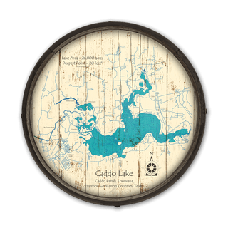 Caddo Lake, Louisiana & Texas on a Barrel End Barrel End Wall Art Lake Art
