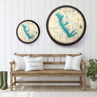 Cedar Creek Lake, Texas on a Barrel End Barrel End Wall Art Lake Art