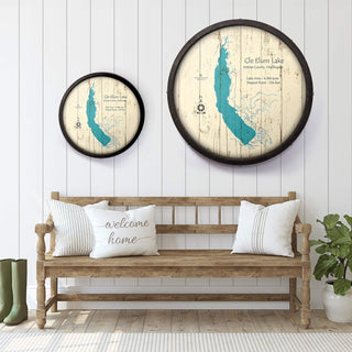 Cle Elum Lake, Washington on a Barrel End Barrel End Wall Art Lake Art