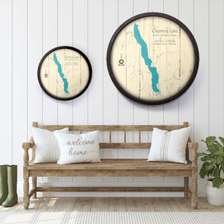 Christina Lake, British Columbia on a Barrel End Barrel End Wall Art Lake Art