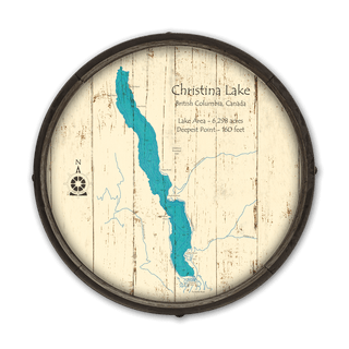 Christina Lake, British Columbia on a Barrel End Barrel End Wall Art Lake Art