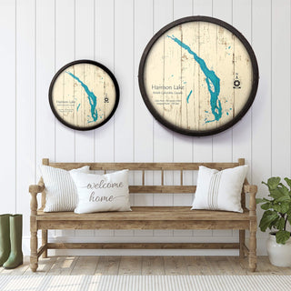 Harrison Lake, British Columbia on a Barrel End Barrel End Wall Art Lake Art