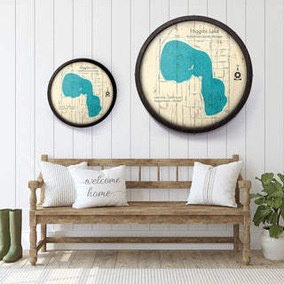 Higgins Lake, Michigan on a Barrel End Barrel End Wall Art Lake Art