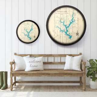 Jackson Lake, Georgia on a Barrel End Barrel End Wall Art Lake Art