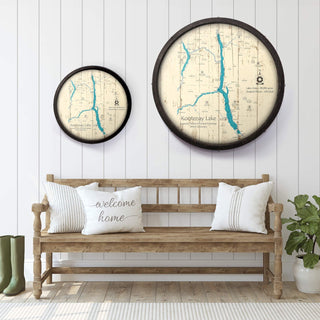 Kootenay Lake, British Columbia on a Barrel End Barrel End Wall Art Lake Art