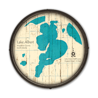 Lake Albert, South Dakota on a Barrel End Barrel End Wall Art Lake Art