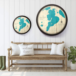 Lake Albert, South Dakota on a Barrel End Barrel End Wall Art Lake Art