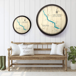 Lake Chelan, Washington on a Barrel End Barrel End Wall Art Lake Art