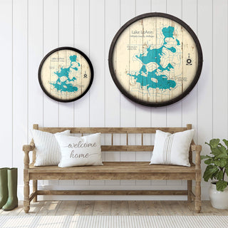 Lake LeAnn, Michigan on a Barrel End Barrel End Wall Art Lake Art