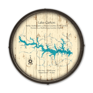 Lake Gaston, NC VA on a Barrel End Barrel End Wall Art Lake Art
