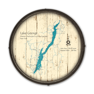 Lake George, New York on a Barrel End Barrel End Wall Art Lake Art