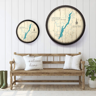 Lake George, New York on a Barrel End Barrel End Wall Art Lake Art