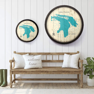 Lake Huron on a Barrel End Barrel End Wall Art Lake Art
