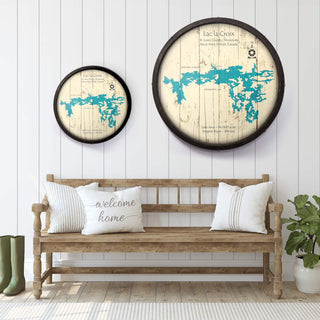 Lac la Croix on a Barrel End Barrel End Wall Art Lake Art