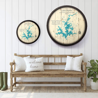 Lake Martin, Alabama on a Barrel End Barrel End Wall Art Lake Art