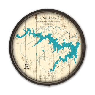 Lake Mackintosh, North Carolina on a Barrel End Barrel End Wall Art Lake Art