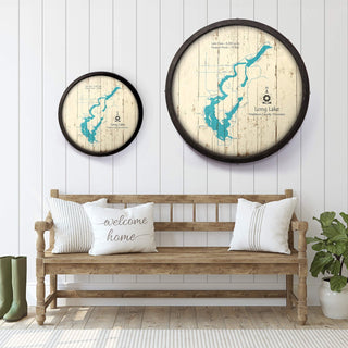 Long Lake, Waushburn County, Wisconsin on a Barrel End Barrel End Wall Art Lake Art