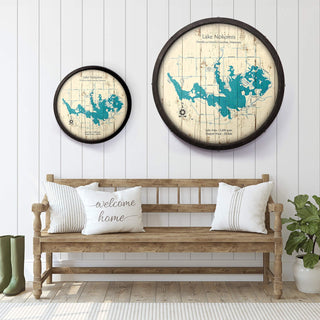 Lake Nokomis, Wisconsin on a Barrel End Barrel End Wall Art Lake Art