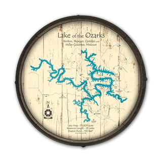 Lake of the Ozarks, Missouri on a Barrel End Barrel End Wall Art Lake Art