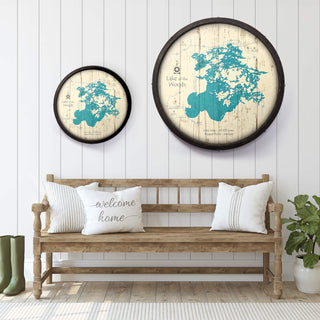 Lake of the Woods, Canada, MN on a Barrel End Barrel End Wall Art Lake Art
