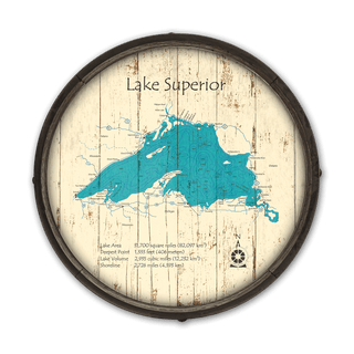 Lake Superior on a Barrel End Barrel End Wall Art Lake Art