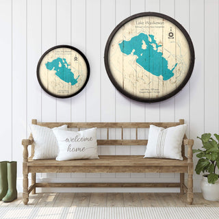 Lake Waukewan, New Hampshire on a Barrel End Barrel End Wall Art Lake Art