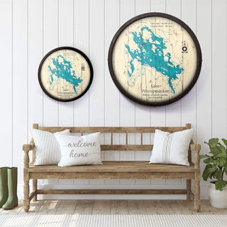 Lake Winnipesaukee, New Hampshire on a Barrel End Barrel End Wall Art Lake Art
