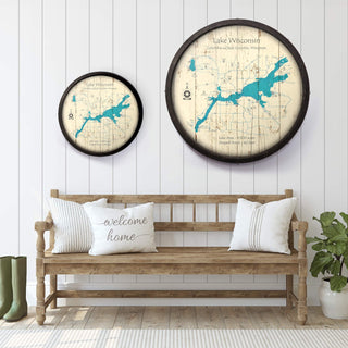 Lake Wisconsin, Wisconsin on a Barrel End Barrel End Wall Art Lake Art