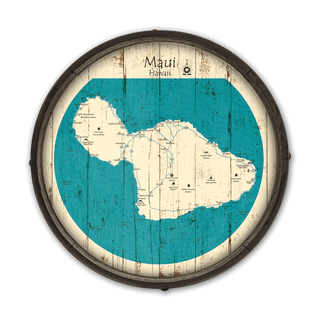 Maui, Hawaii on a Barrel End Barrel End Wall Art Lake Art
