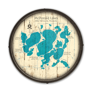 McDonald Lakes, Minnesota on a Barrel End Barrel End Wall Art Lake Art