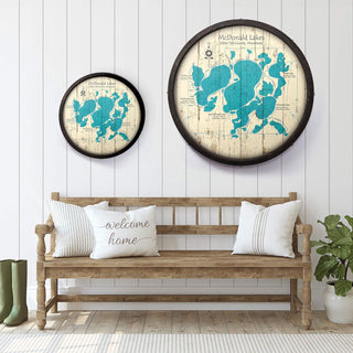 McDonald Lakes, Minnesota on a Barrel End Barrel End Wall Art Lake Art
