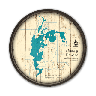 Minong Flowage, Wisconsin on a Barrel End Barrel End Wall Art Lake Art