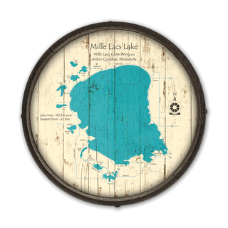 Mille Lacs Lake, Minnesota on a Barrel End Barrel End Wall Art Lake Art