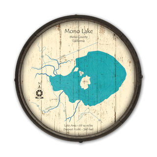 Mono Lake, California on a Barrel End Barrel End Wall Art Lake Art