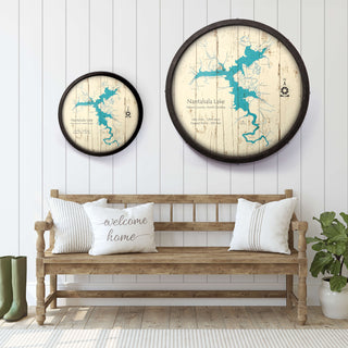 Nantahala Lake, North Carolina on a Barrel End Barrel End Wall Art Lake Art