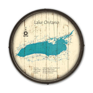Lake Ontario on a Barrel End Barrel End Wall Art Lake Art