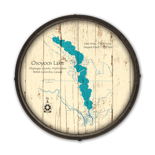 Osoyoos Lake, WA/BC on a Barrel End Barrel End Wall Art Lake Art